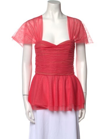 Prabal Gurung Tops Square Neckline Short Sleeve Blouse US 4 | S