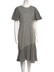 Prabal Gurung Houndstooth Print Midi Length Dress