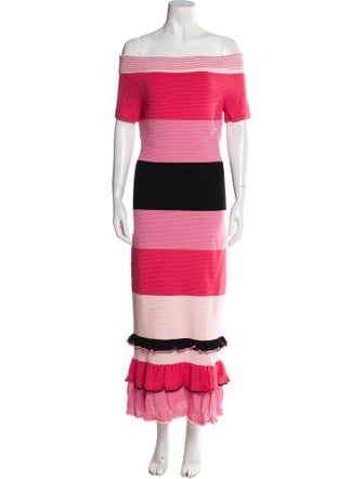 Prabal Gurung Striped Midi Length Dress