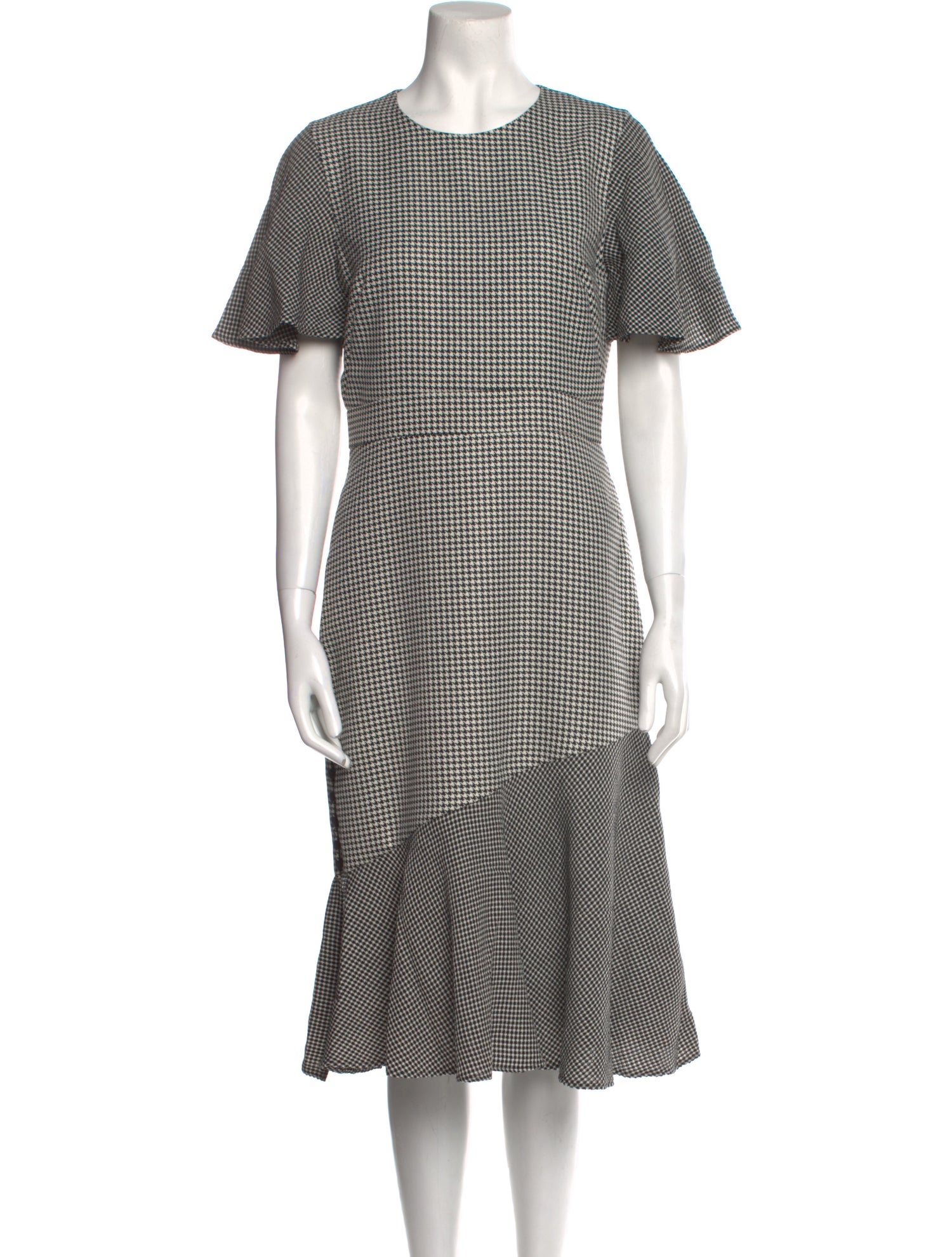 Prabal Gurung Houndstooth Print Midi Length Dress
