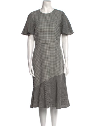 Prabal Gurung Houndstooth Print Midi Length Dress