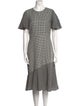 Prabal Gurung Houndstooth Print Midi Length Dress