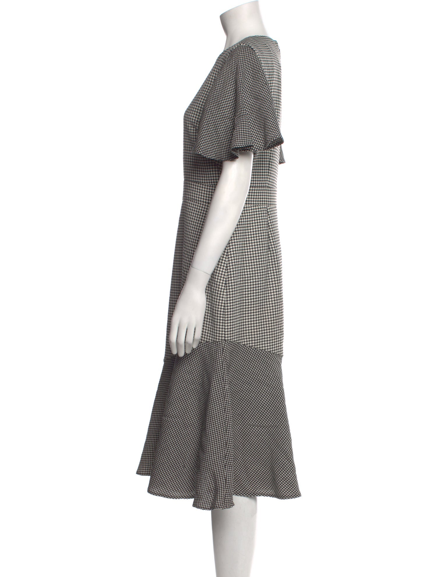 Prabal Gurung Houndstooth Print Midi Length Dress