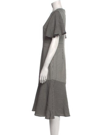 Prabal Gurung Houndstooth Print Midi Length Dress