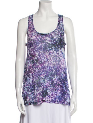 Prabal Gurung Tops Floral Print Scoop Neck Top L