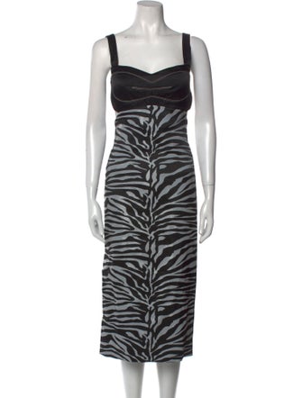 Prabal Gurung Animal Print Midi Length Dress
