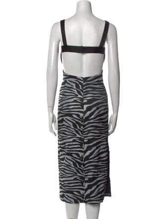 Prabal Gurung Animal Print Midi Length Dress
