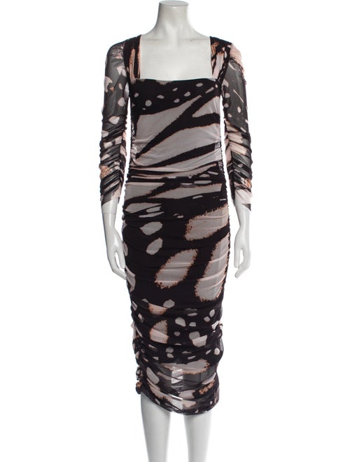 Prabal Gurung Animal Print Midi Length Dress