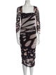 Prabal Gurung Animal Print Midi Length Dress