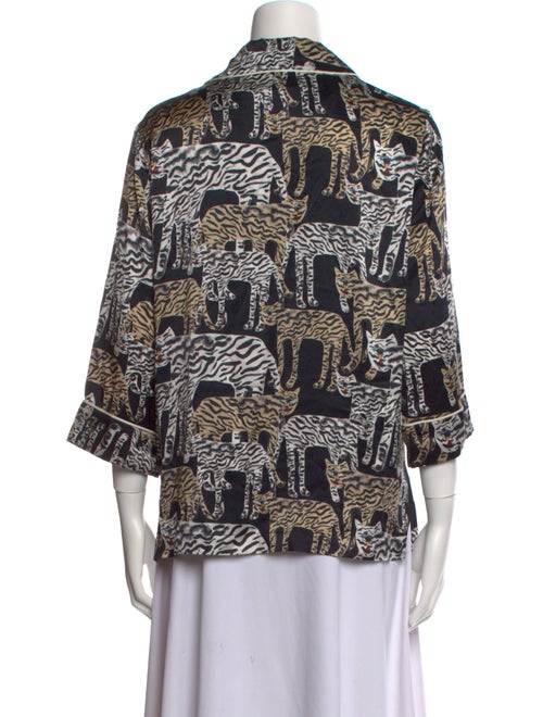 Prabal Gurung Silk Printed Button-Up Top