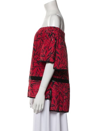Prabal Gurung Printed Off-The-Shoulder Top