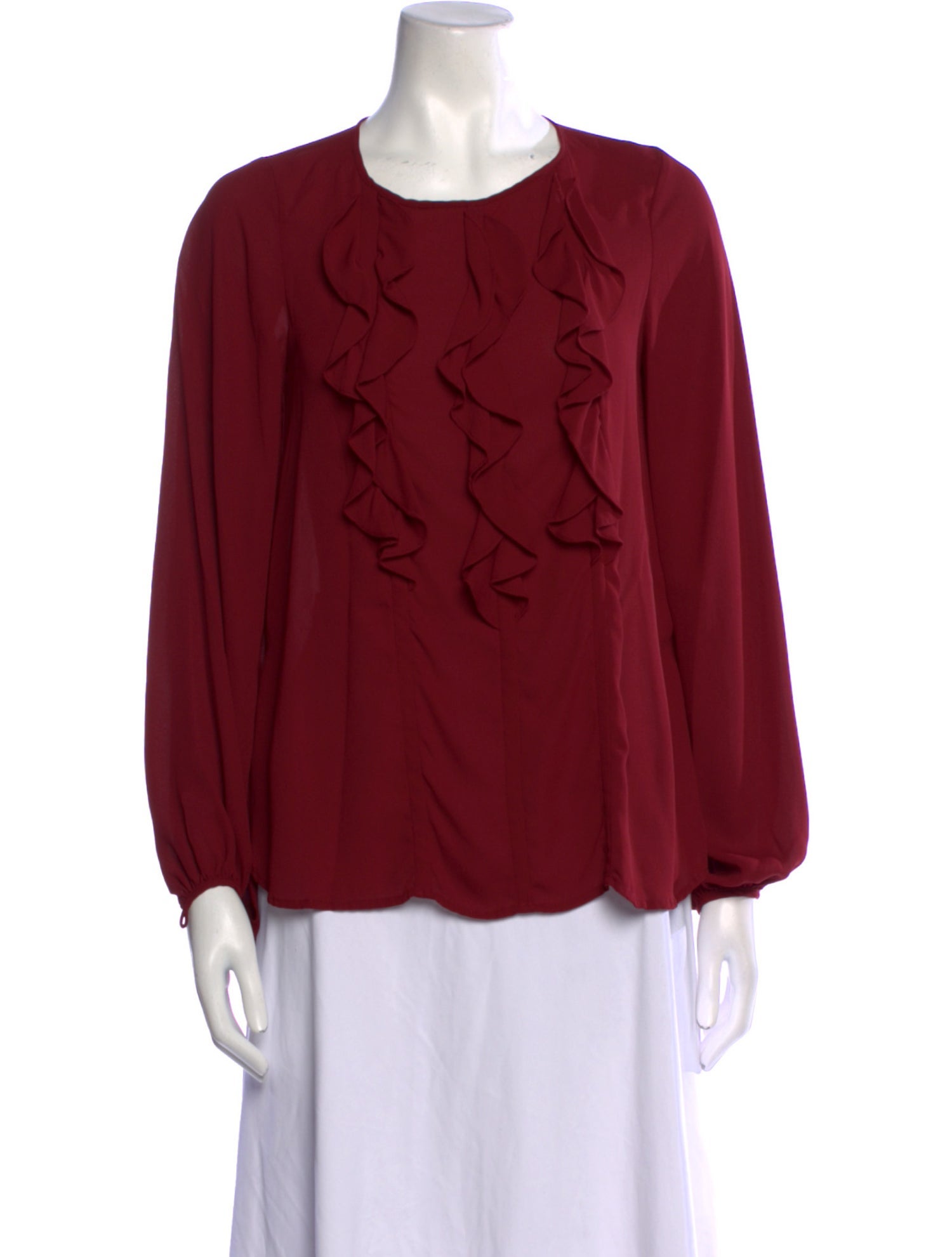Prabal Gurung Crew Neck Three-Quarter Sleeve Blouse