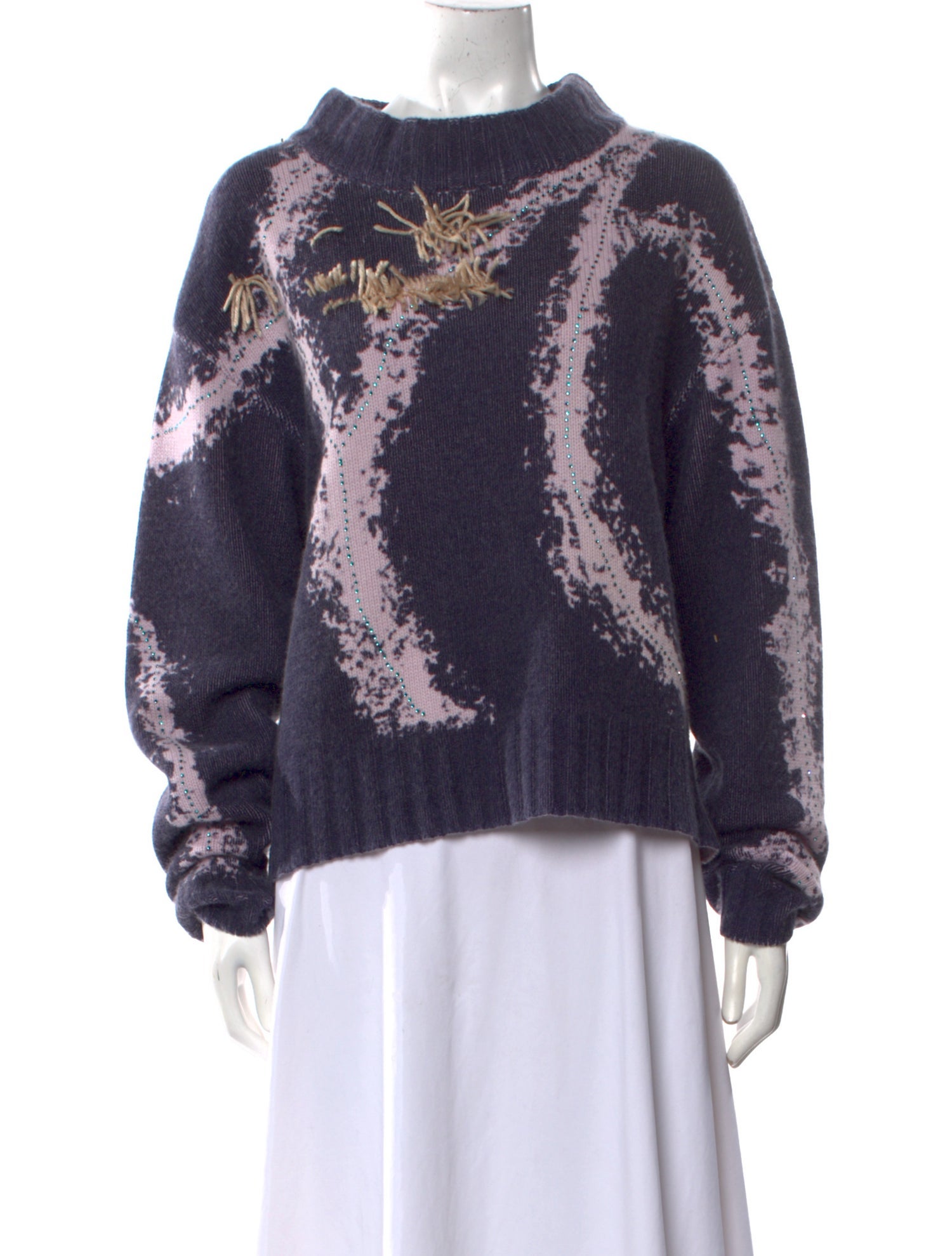 Prabal Gurung Virgin Wool Printed Sweater