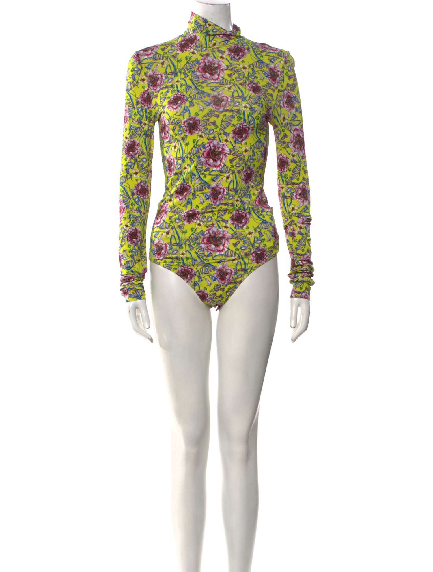 Prabal Gurung Floral Print Turtleneck Bodysuit