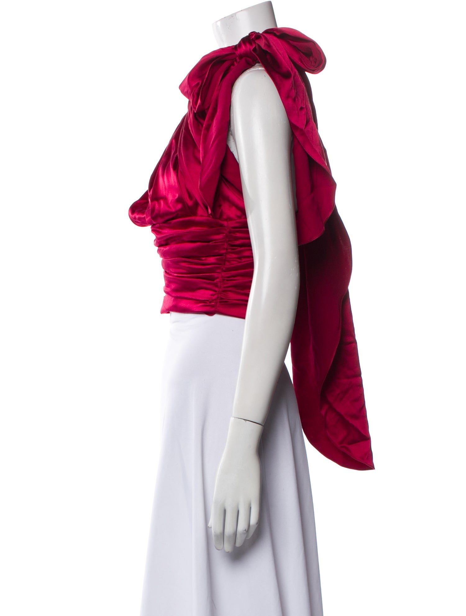 Prabal Gurung Halterneck Sleeveless Crop Top