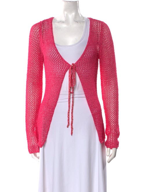 Prabal Gurung V-Neck Long Sleeve Crop Top