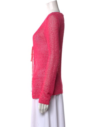 Prabal Gurung V-Neck Long Sleeve Crop Top