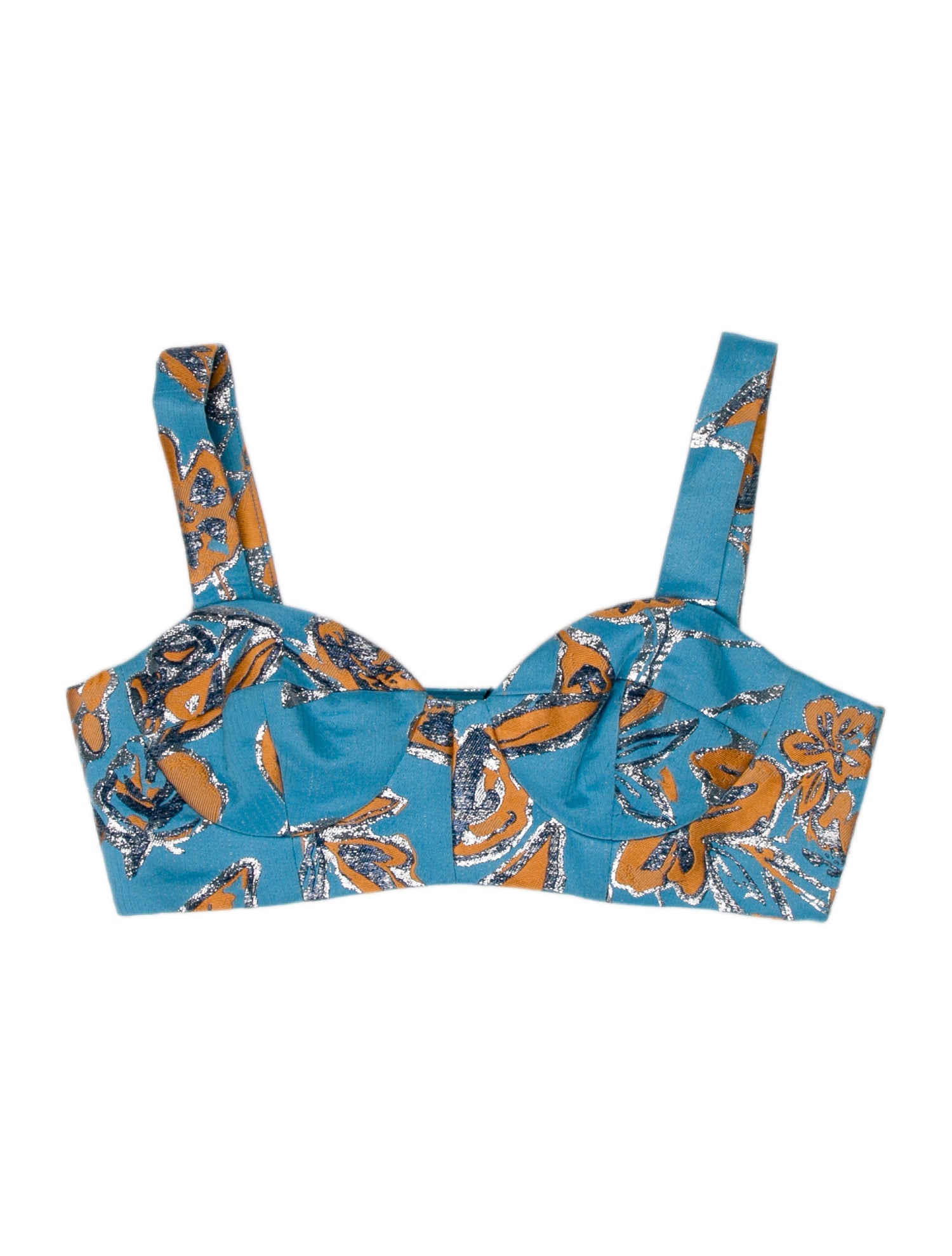 Prabal Gurung Printed Square Neckline Crop Top