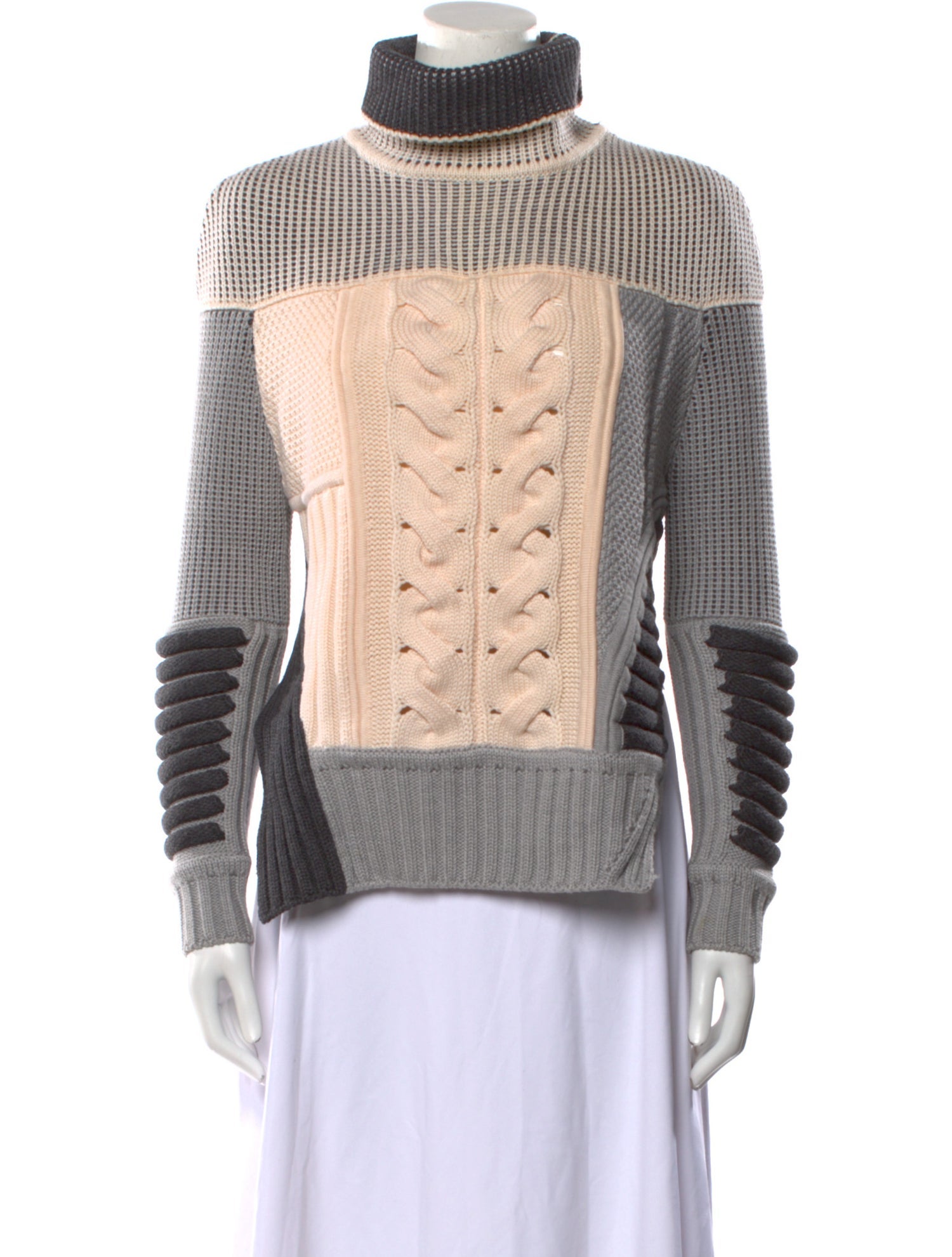 Prabal Gurung Wool Colorblock Pattern Sweater
