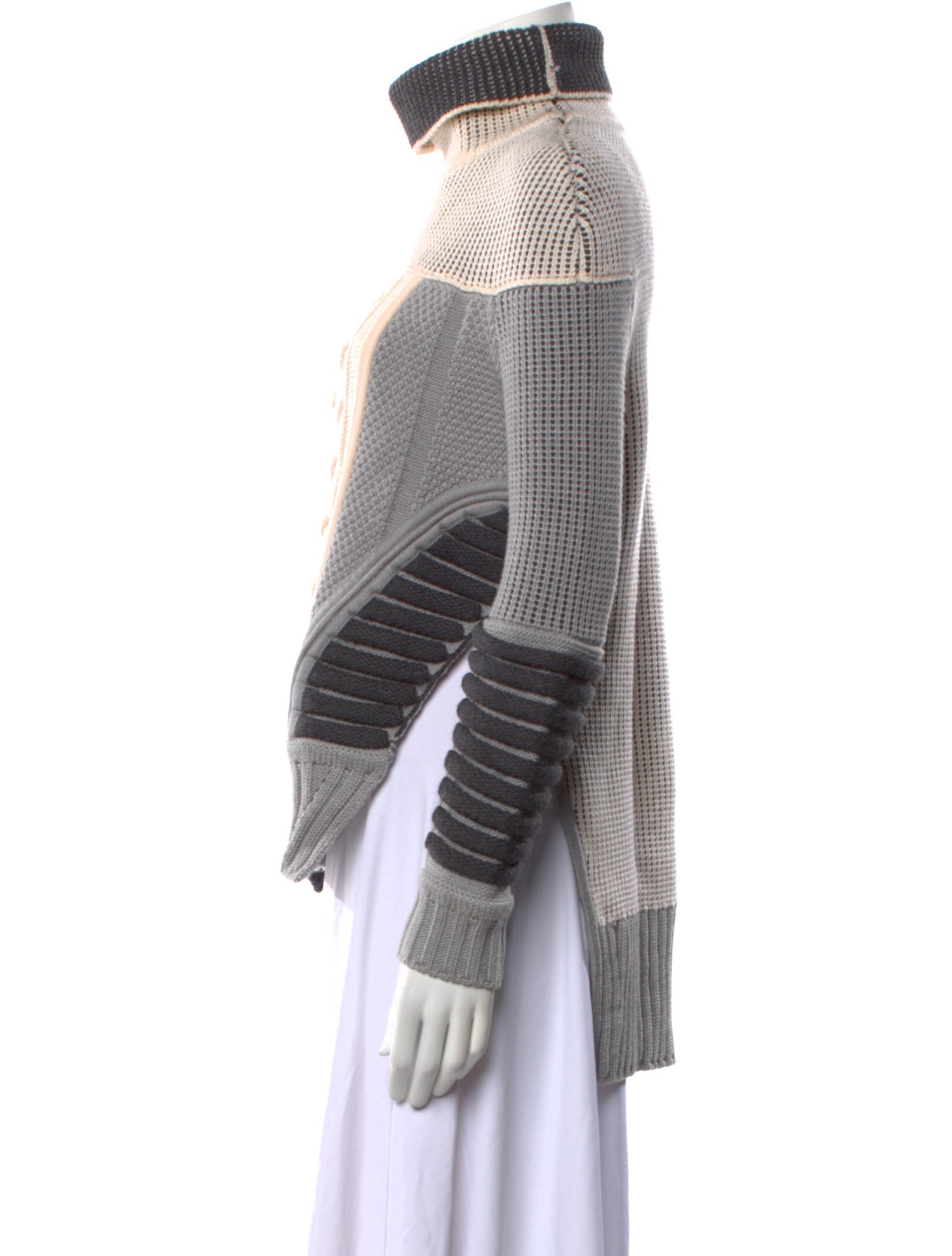 Prabal Gurung Wool Colorblock Pattern Sweater