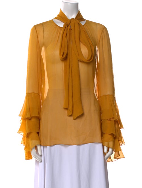 Prabal Gurung Silk Mock Neck Blouse