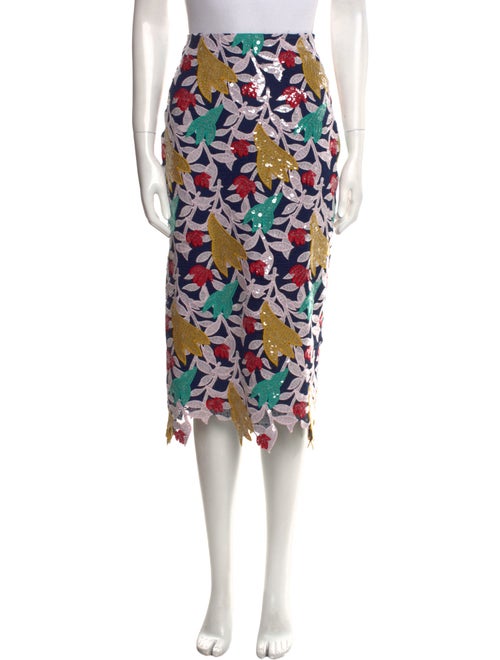 Prabal Gurung Lace Pattern Midi Length Skirt