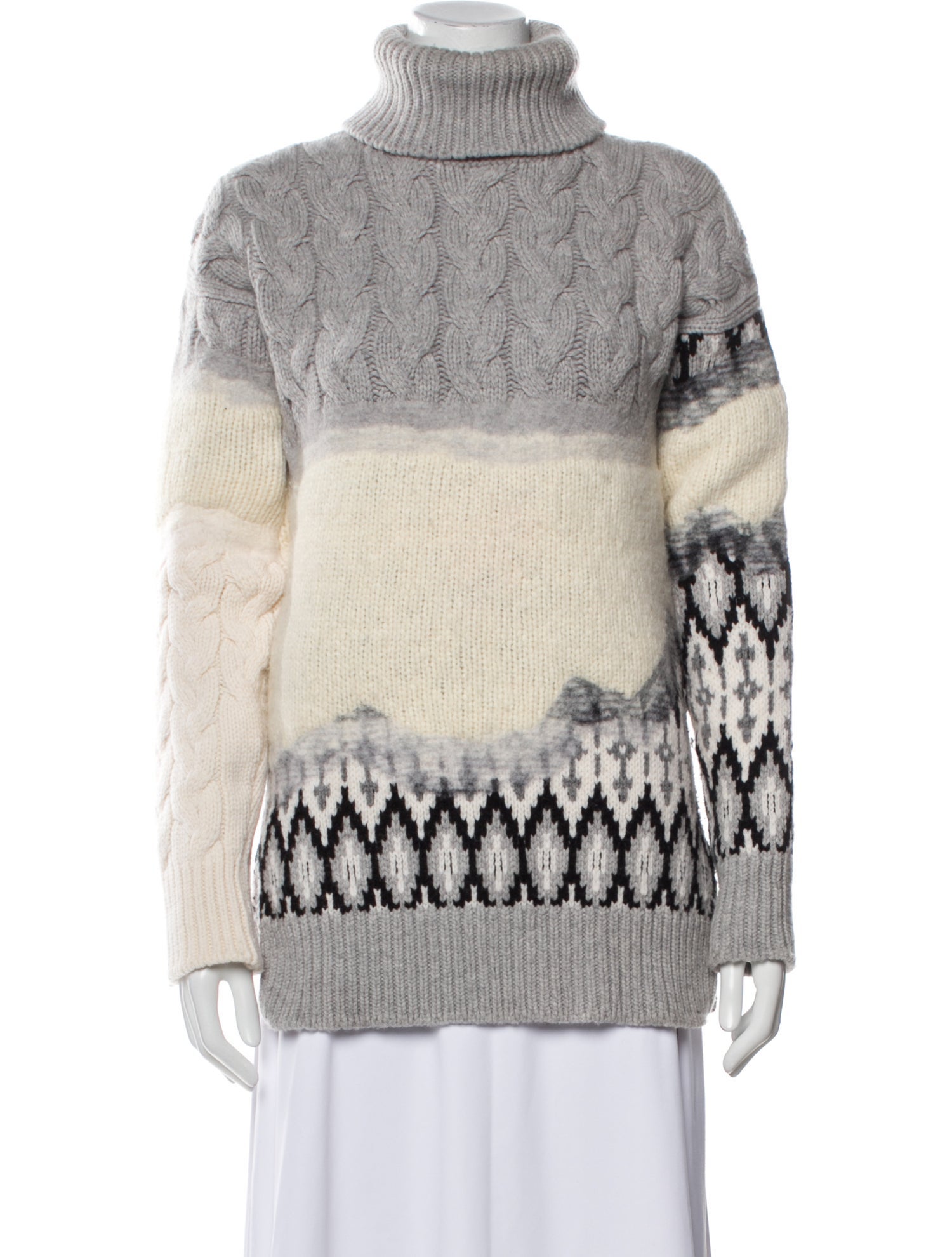 Prabal Gurung Virgin Wool Printed Sweater