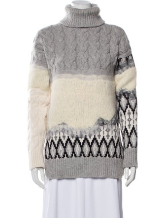 Prabal Gurung Virgin Wool Printed Sweater