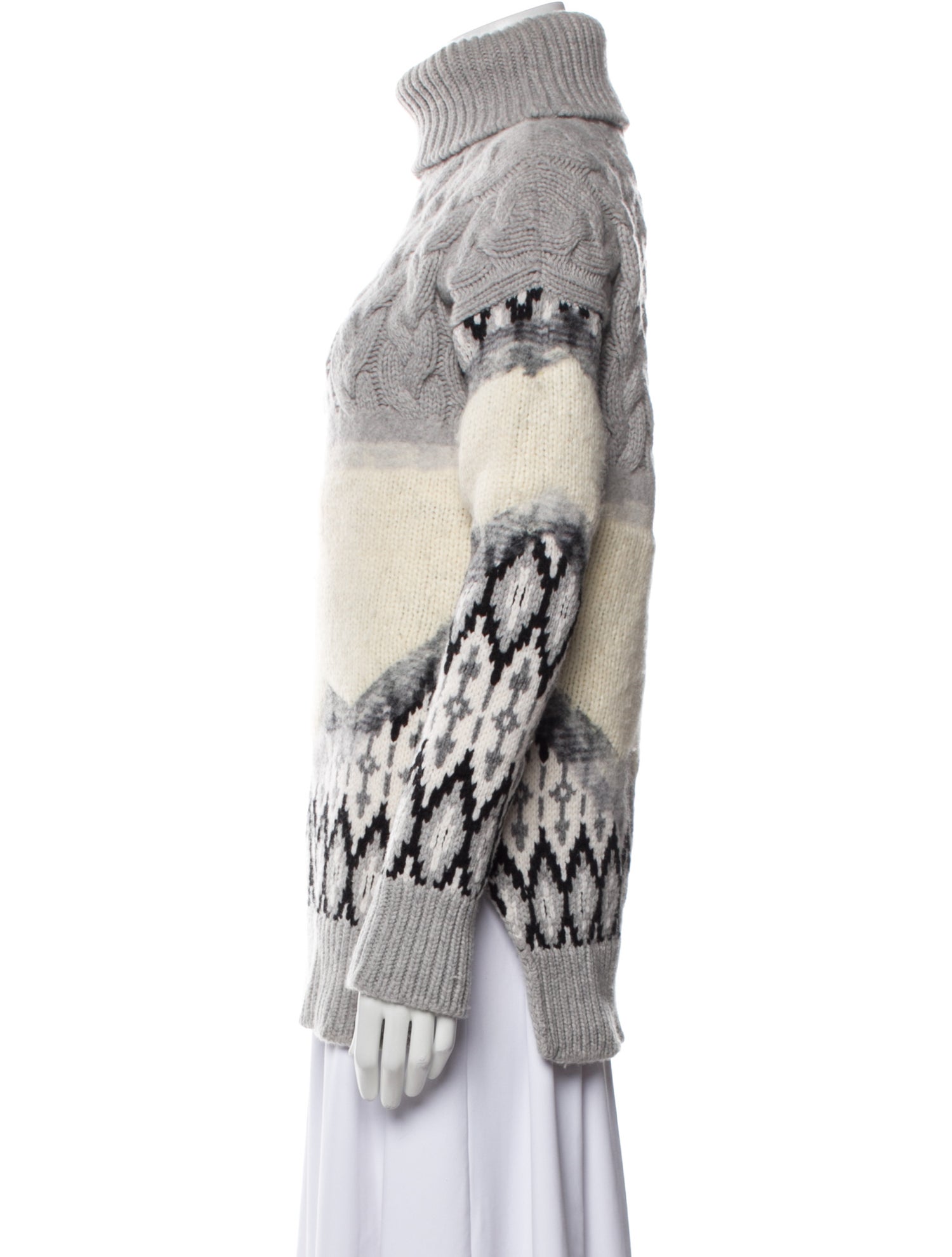 Prabal Gurung Virgin Wool Printed Sweater