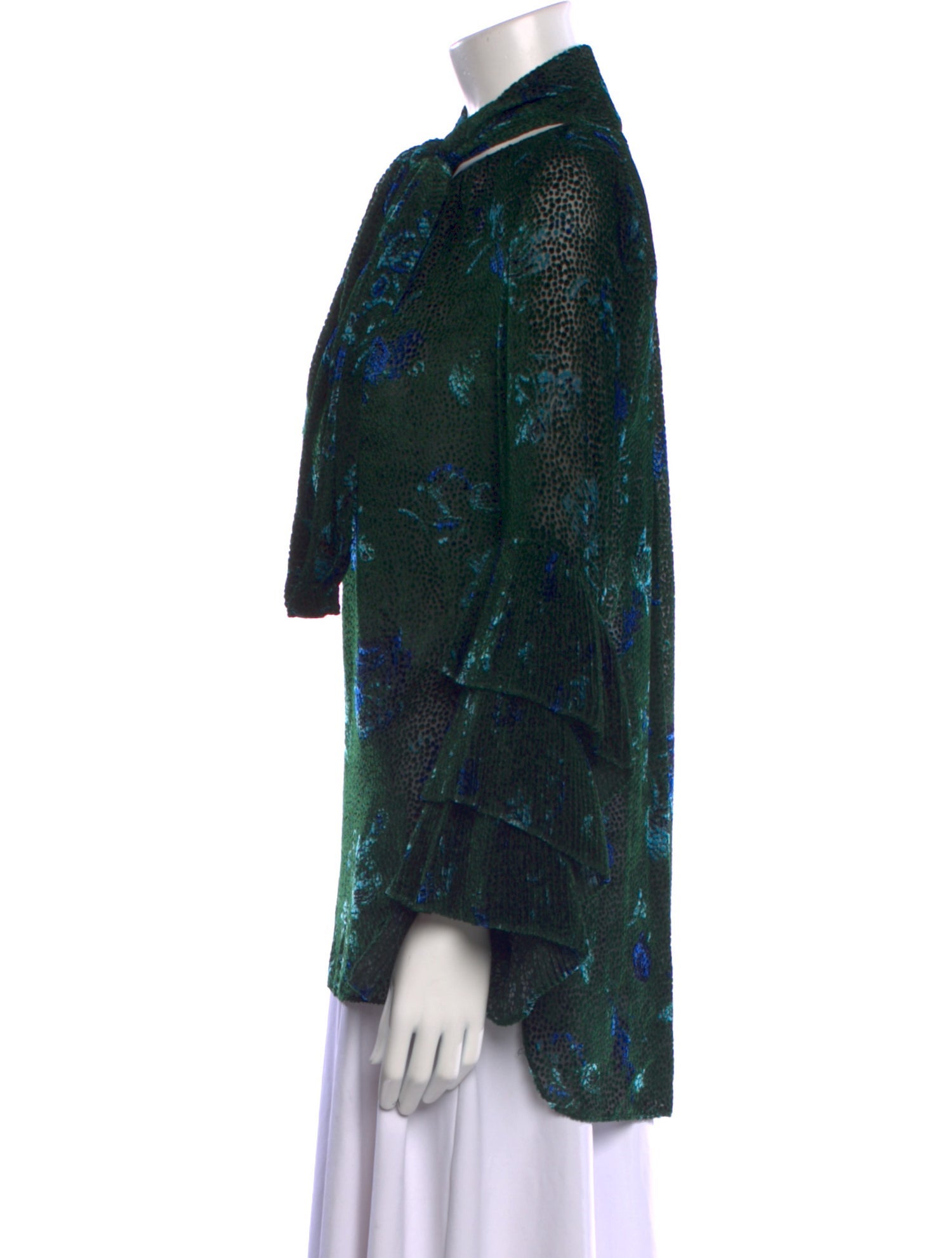 Prabal Gurung Animal Print Mock Neck Blouse