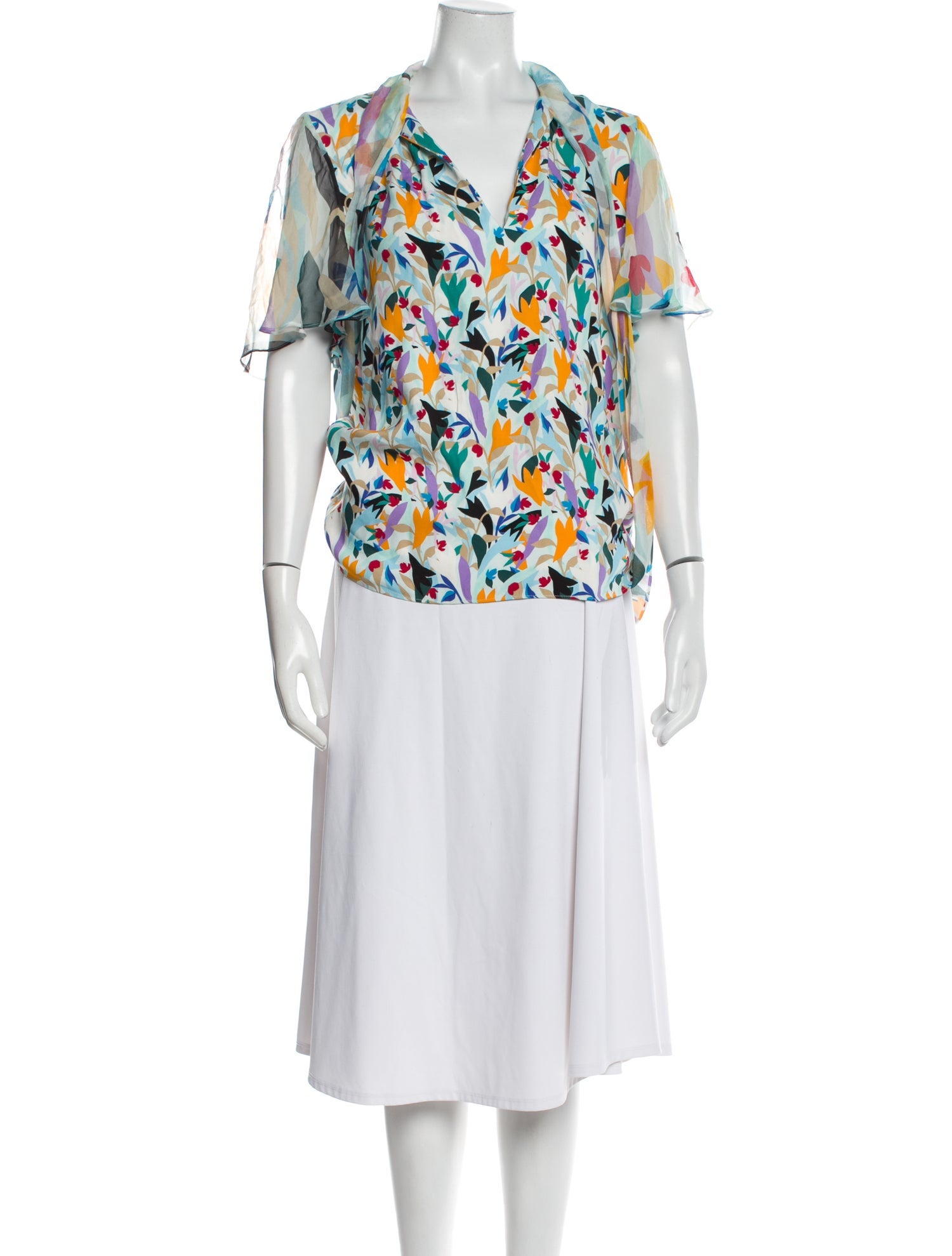 Prabal Gurung Silk Floral Print Blouse
