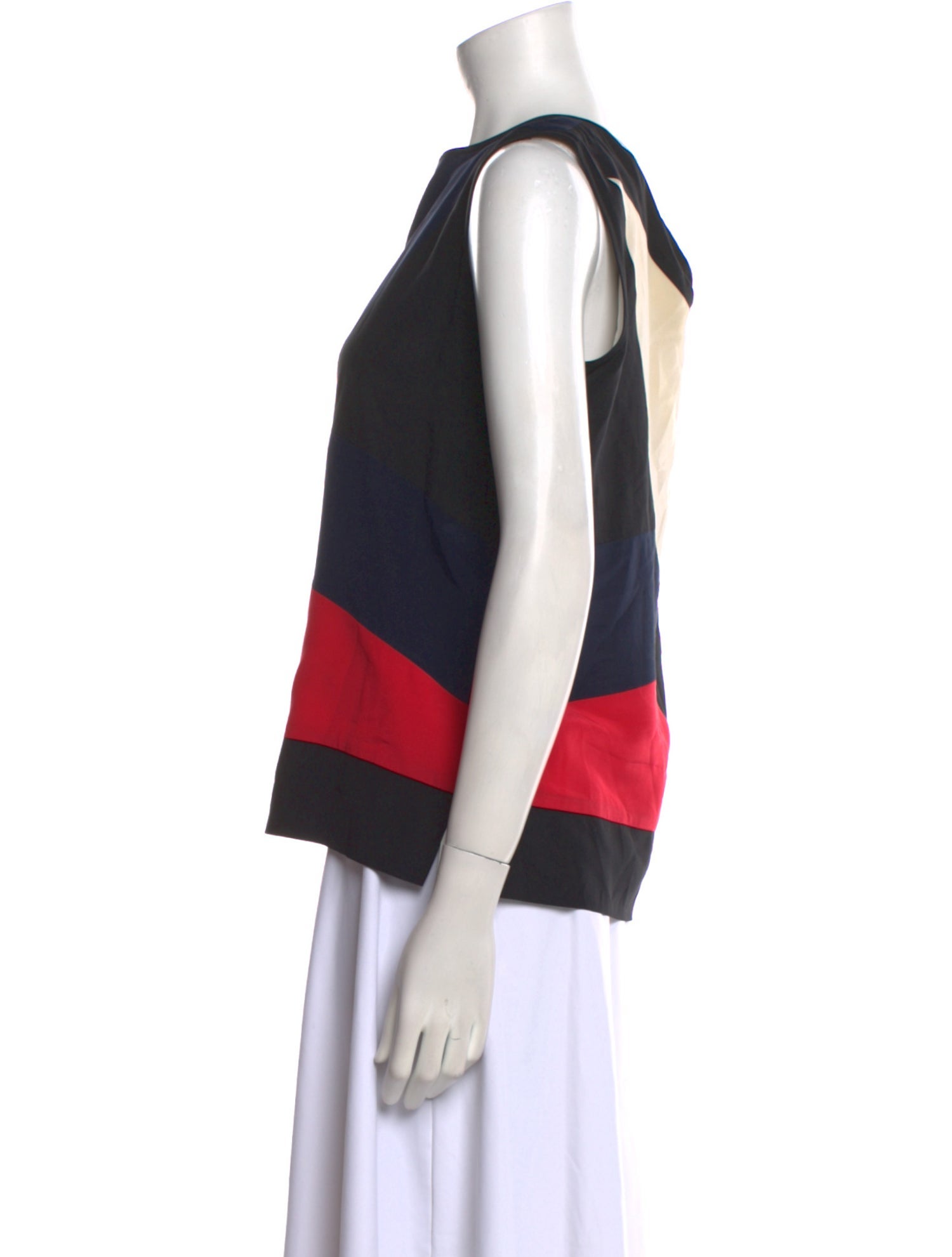 Prabal Gurung Silk Colorblock Pattern Top