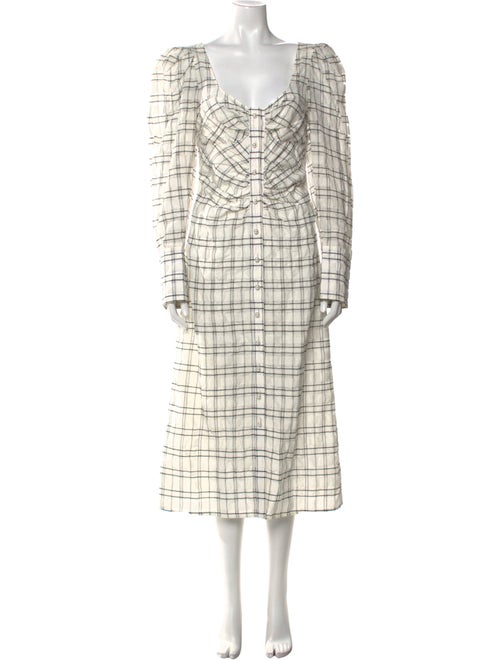 Prabal Gurung Plaid Print Midi Length Dress