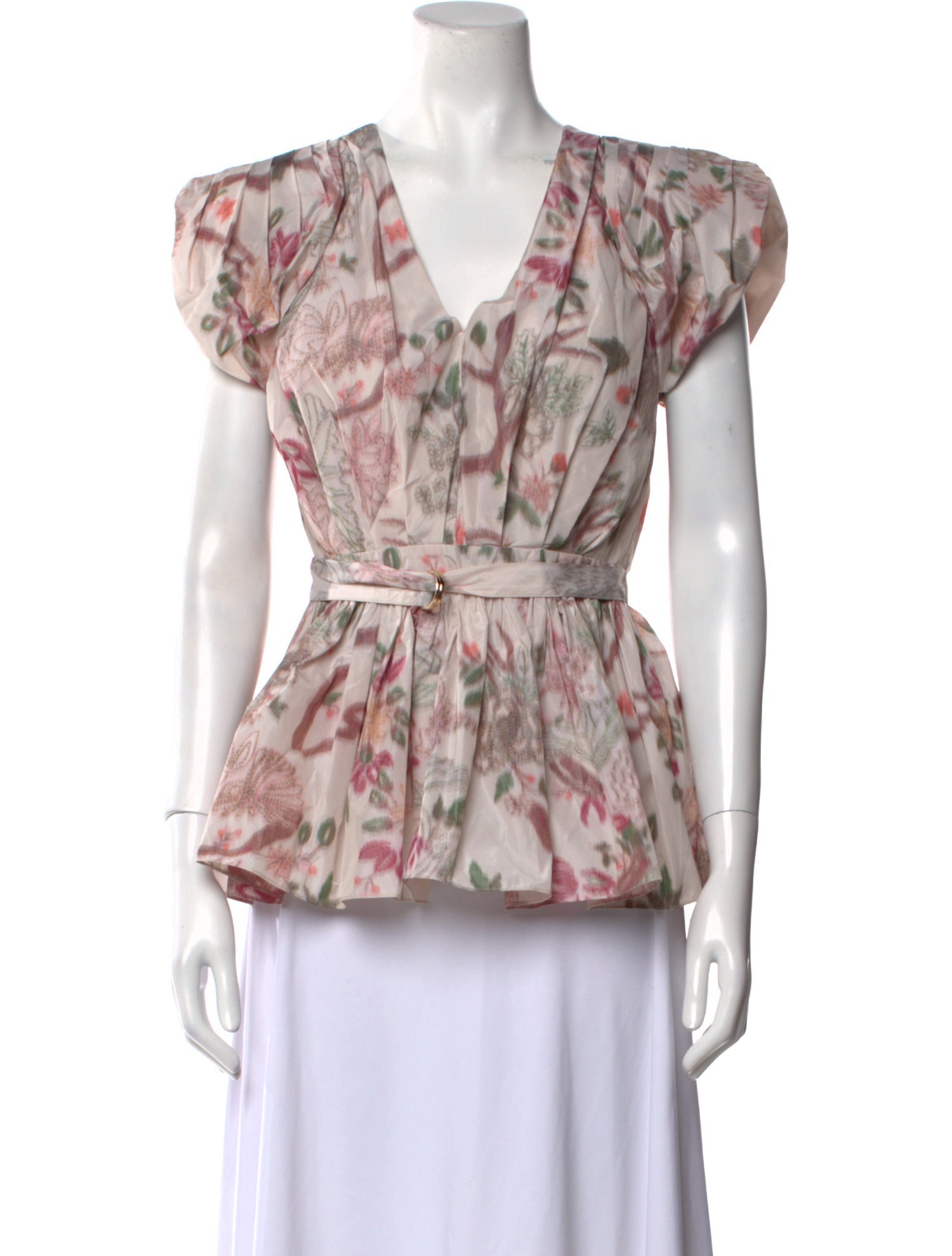 Prabal Gurung Printed V-Neck Blouse w/ Tags