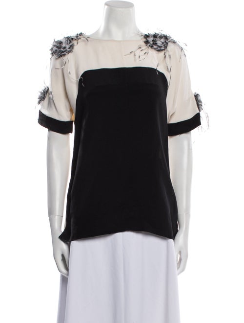 Prabal Gurung Silk Bateau Neckline T-Shirt