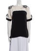 Prabal Gurung Silk Bateau Neckline T-Shirt