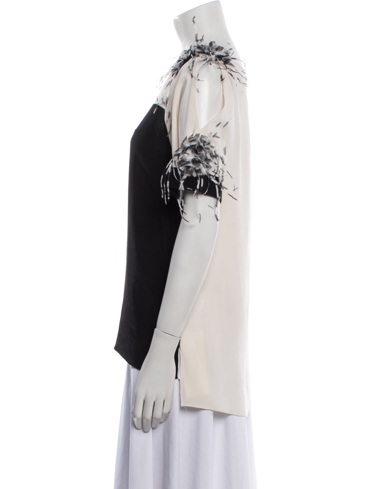 Prabal Gurung Silk Bateau Neckline T-Shirt