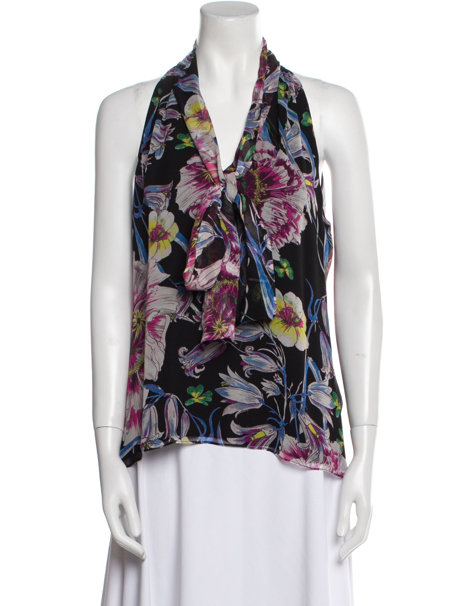Prabal Gurung Silk Floral Print Blouse