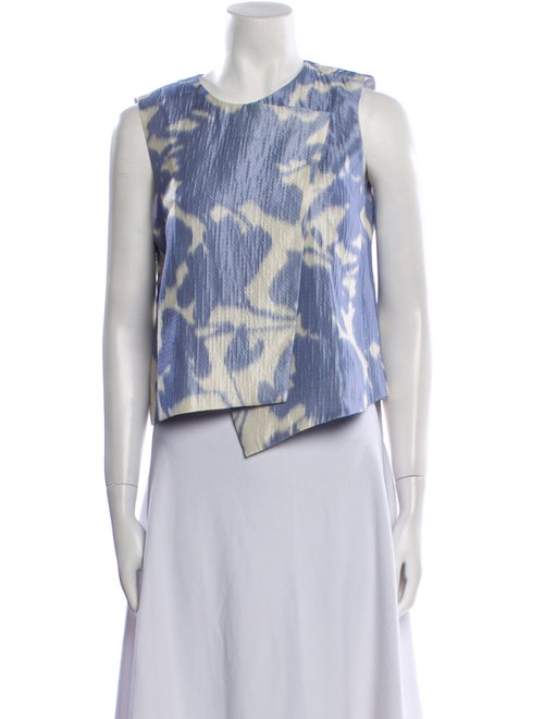 Prabal Gurung Silk Printed Crop Top