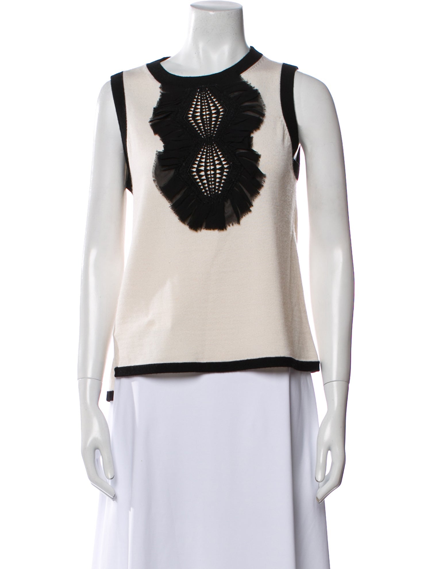 Prabal Gurung Colorblock Pattern Crew Neck Top