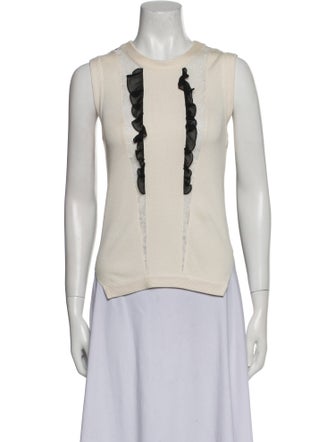 Prabal Gurung Silk Crew Neck Top