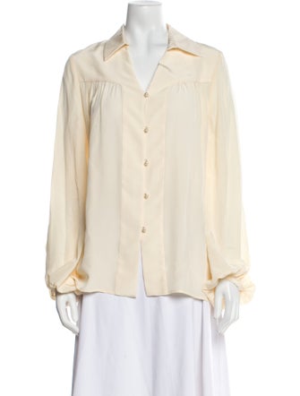 Prabal Gurung Silk Long Sleeve Button-Up Top
