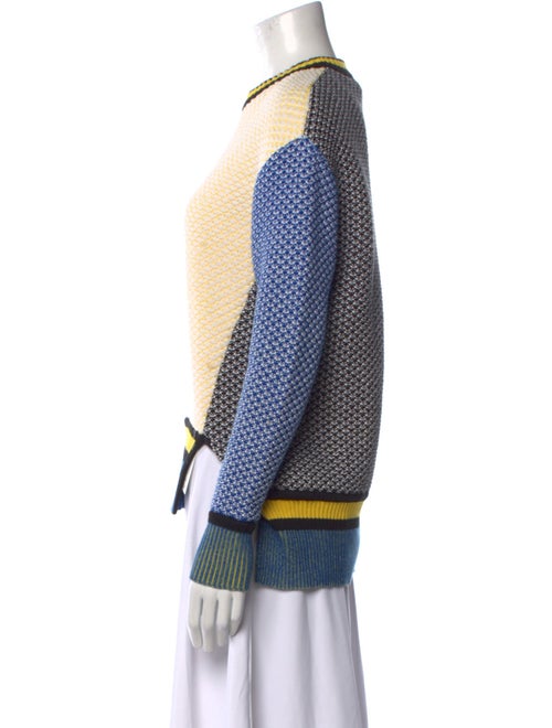 Prabal Gurung Colorblock Pattern Crew Neck Sweater