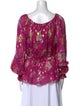 Prabal Gurung Floral Print Scoop Neck Blouse