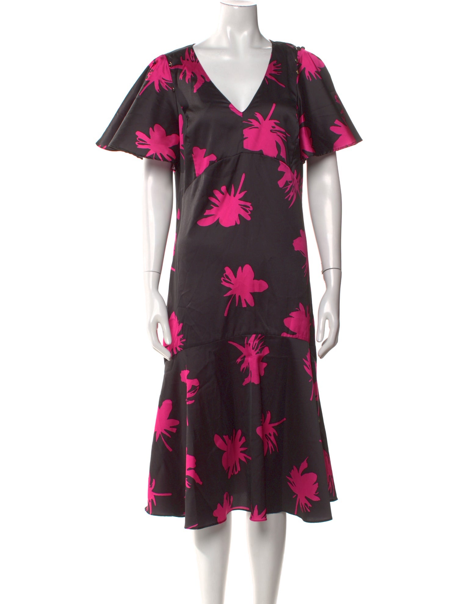 Prabal Gurung Floral Print Midi Length Dress