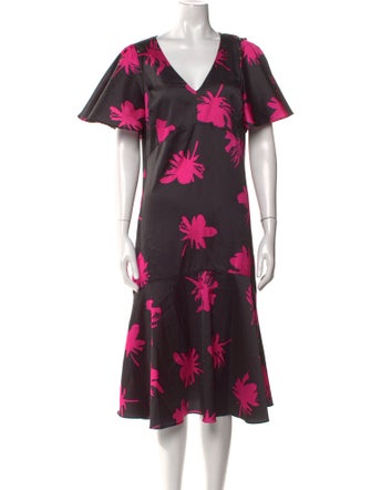 Prabal Gurung Floral Print Midi Length Dress