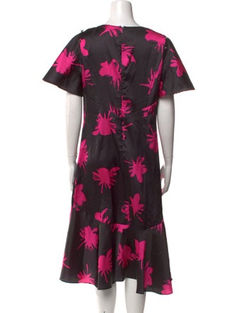 Prabal Gurung Floral Print Midi Length Dress