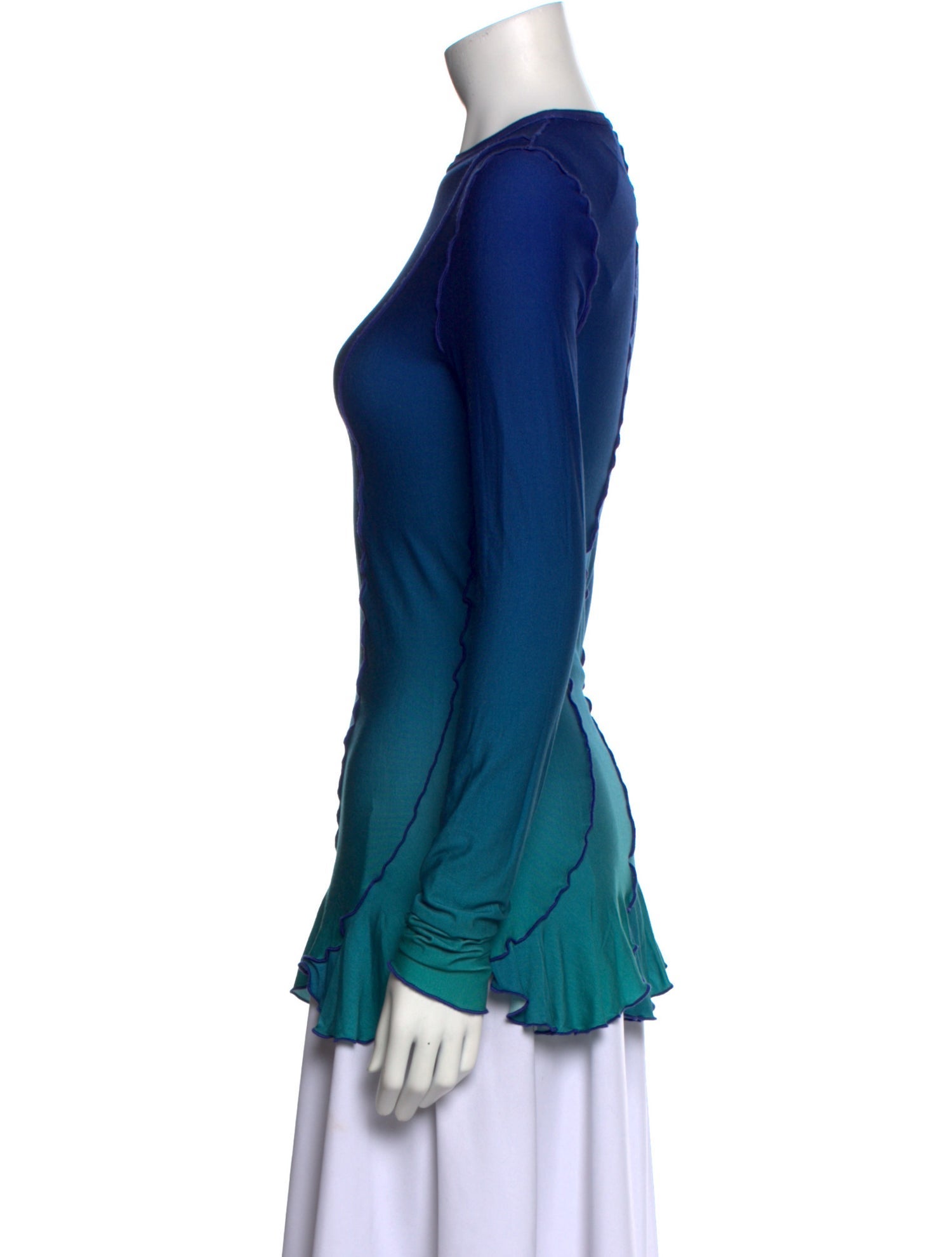 Prabal Gurung Crew Neck Long Sleeve Blouse