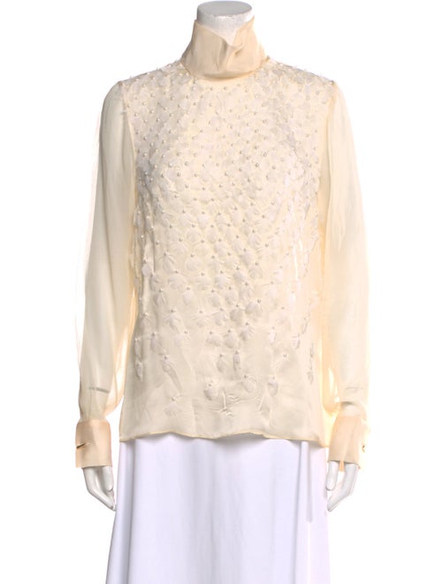 Prabal Gurung Silk Mock Neck Blouse