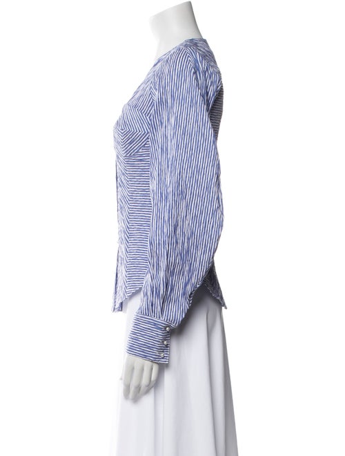 Prabal Gurung Striped V-Neck Blouse